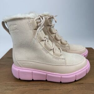 New Big Kids Sorel Youth Explorer III Suede Waterproof Boots Size 1 Y